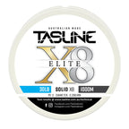 Tasline X8 Solid Elite braid spool, 30lb 1000m, PE 3, 0.299 mm diameter — white spool with printed Tasline label