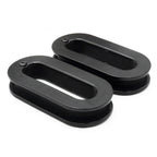 Two black Tasline knot pullers stacked one over the other on a white background