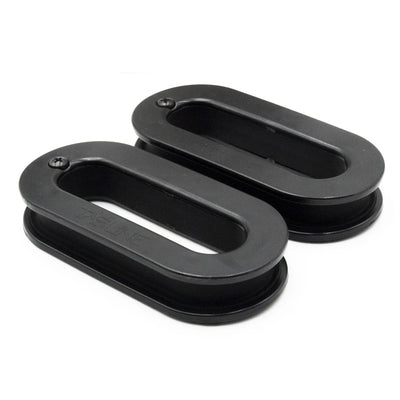 Two black Tasline knot pullers stacked one over the other on a white background